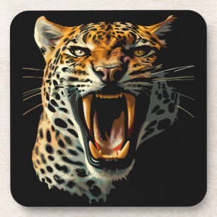 Leopard roaring attack head coaster