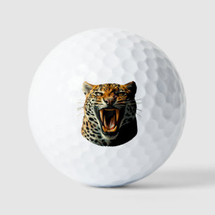 Leopard roaring attack head golf balls