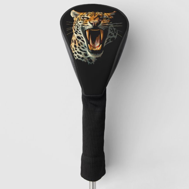 Leopard roaring attack head golf head cover (Front)