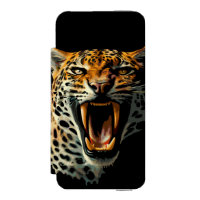 Leopard roaring attack head