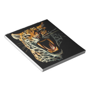 Leopard roaring attack head notepad