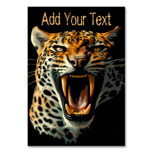 Leopard roaring attack head table number