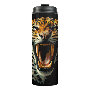Leopard roaring attack head thermal tumbler
