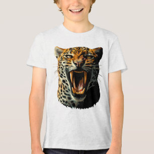 Leopard roaring attack head Tri-Blend shirt
