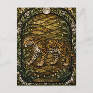 Leopard Rock Thicket Illumina Stained Glass Postcard