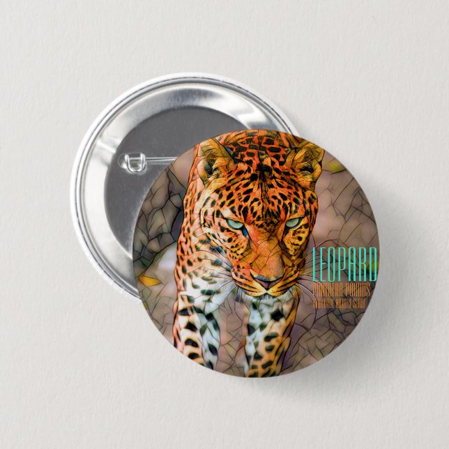 Leopard [Round Tin Badge] 6 Cm Round Badge (Front & Back)