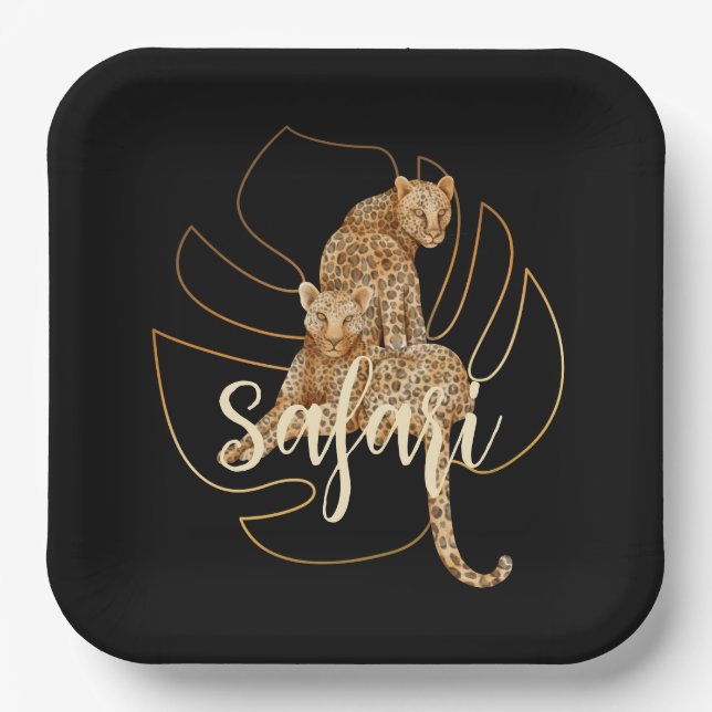 Leopard safari black plates (Front)