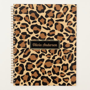 Leopard Seamless Pattern Custom Name Planner