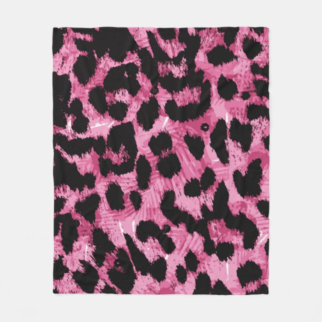Leopard seamless pattern fleece blanket (Front)