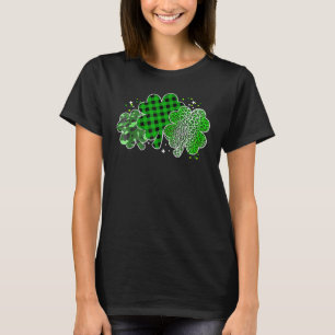 Leopard Shamrock Lucky Charm Men Women Irish St Pa T-Shirt