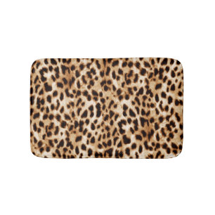 Leopard Skin, Authentic Wildlife Pattern. Bath Mat