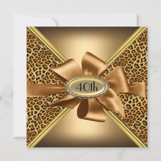 Leopard skin Birthday party Invitation 5 (Front)