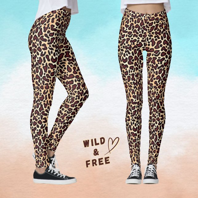 Leopard Skin Brown Cream Pattern -  Leggings (Creator Uploaded)