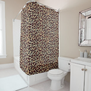 Leopard Skin Brown Cream Pattern - Shower Curtain