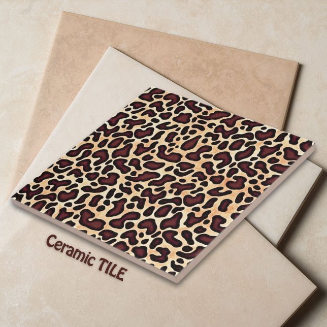 Leopard Skin Brown Cream Pattern -  Tile (Creator Uploaded)