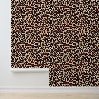 Leopard Skin Brown Cream Pattern -  Wallpaper