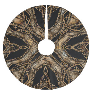 Leopard Skin & Chain Jewellery Brushed Polyester Tree Skirt
