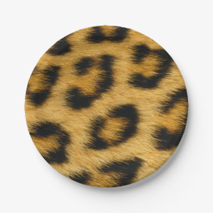 Leopard Skin, Fur, Hair Print Paper Plate