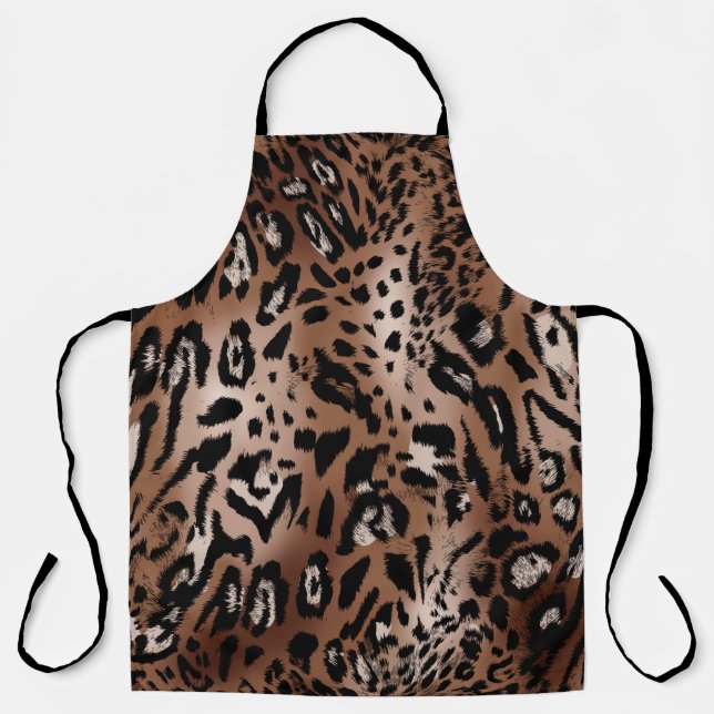 Leopard skin illustration seamless pattern fabric  apron (Front)