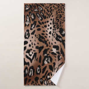 Leopard skin illustration seamless pattern fabric bath towel