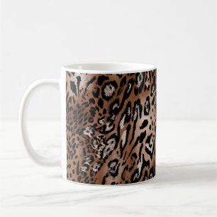 Leopard skin illustration seamless pattern fabric  coffee mug