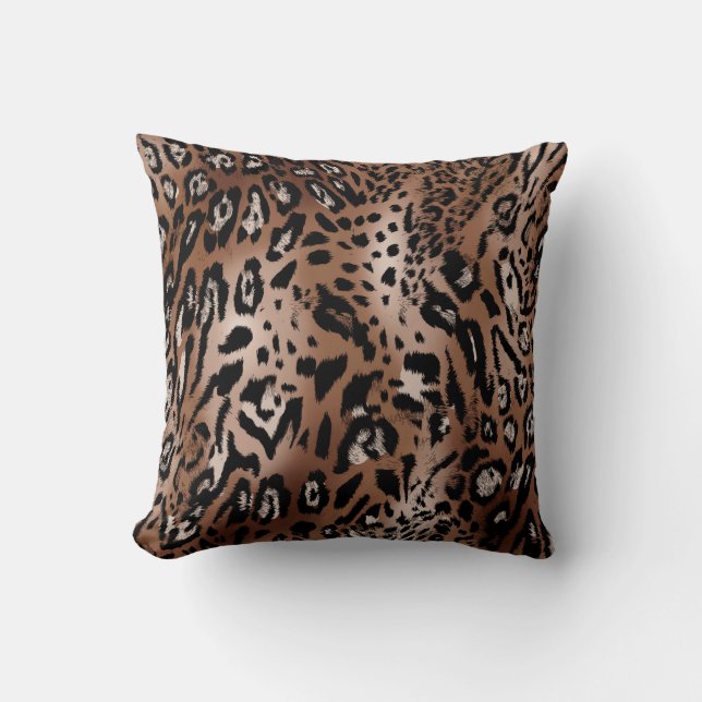 Leopard skin illustration seamless pattern fabric  cushion (Front)