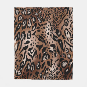 Leopard skin illustration seamless pattern fabric  fleece blanket