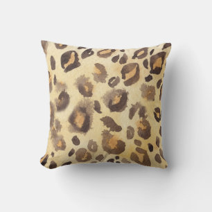 Leopard skin imitation, watercolor abstract. cushion