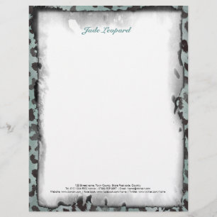 Leopard Skin in Tangerine Blue Sea Letterhead Design