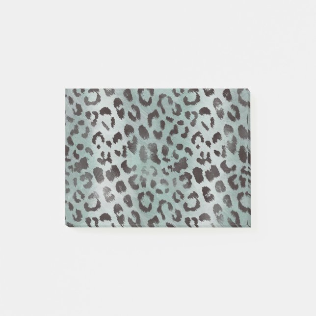 Leopard Skin in Tangerine Blue Sea Post-it Notes (Front)