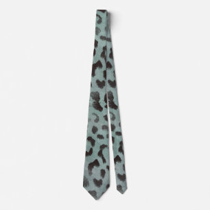 Leopard Skin in Tangerine Blue Sea Tie