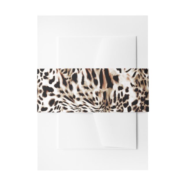 Leopard skin invitation belly band (Front Example)