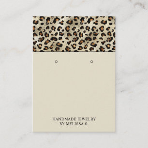 Leopard Skin Look And Custom Logo Earrings Display Business Card