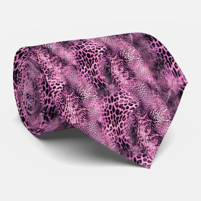 Leopard Skin Pattern  Tie (Rolled)