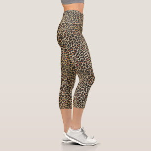 Leopard Skin Print Capri Leggings