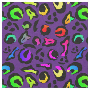 Leopard Skin Print Multi Colour Funky Camouflage Fabric