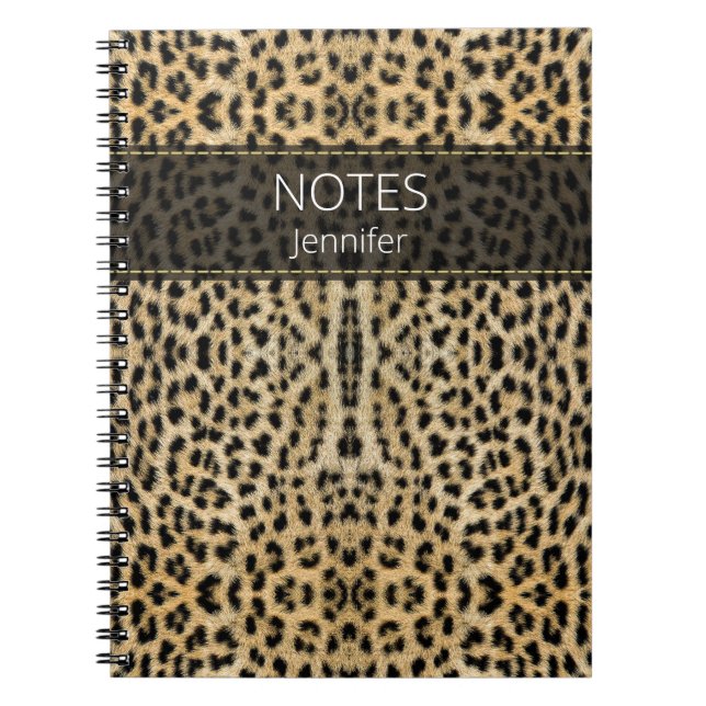 Leopard Skin Print Pattern Name Personalised Notebook (Front)