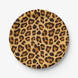 Leopard Skin Print Pattern Paper Plate