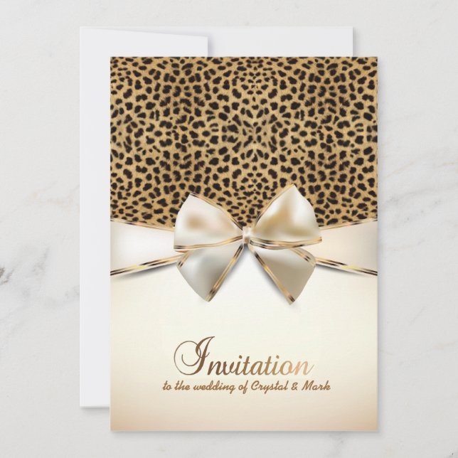 leopard skin print wedding event invitation (Front)