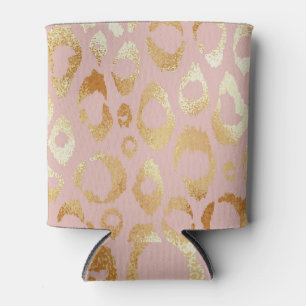 Leopard skin, rose gold texture can cooler