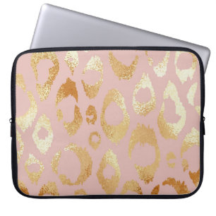 Leopard skin, rose gold texture laptop sleeve