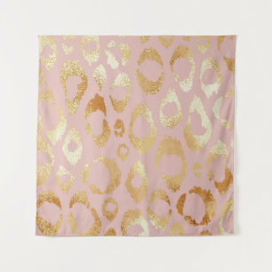 Leopard skin, rose gold texture tapestry