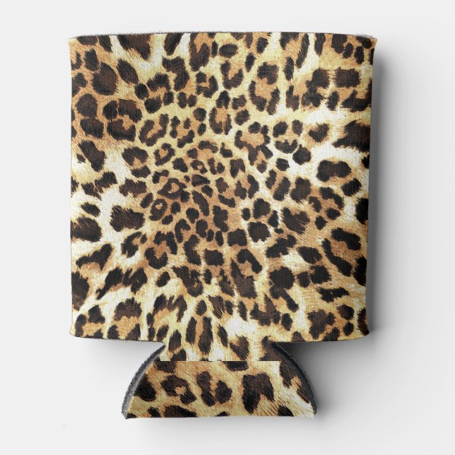 Leopard skin, seamless pattern design. can cooler (Front)