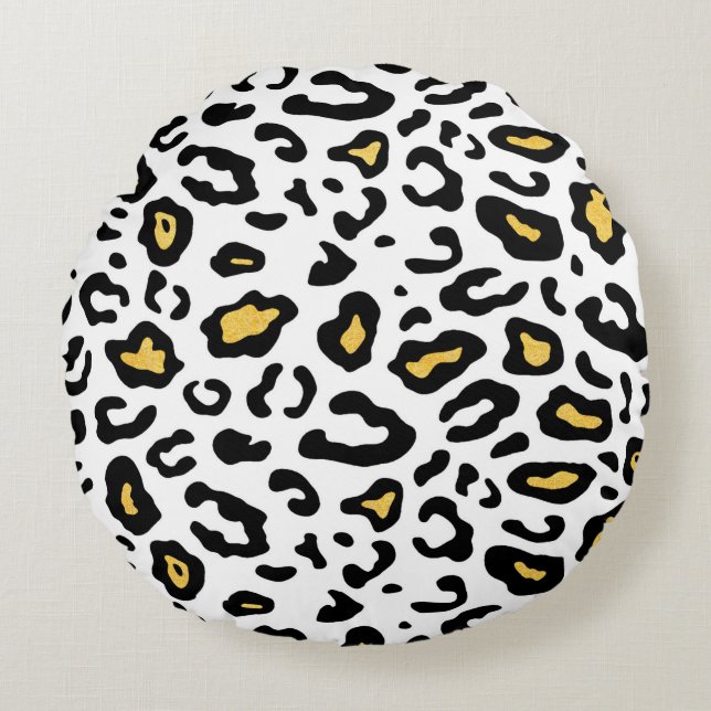 Leopard skin seamless pattern round cushion (Front)