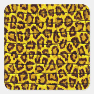 Leopard skin square sticker