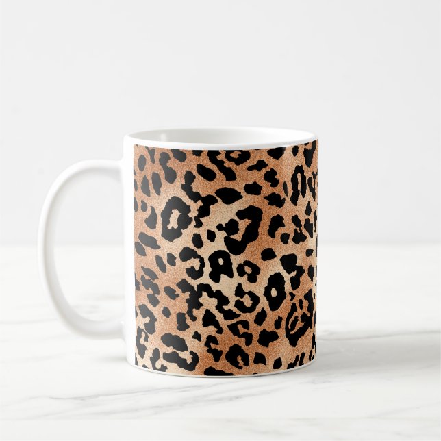 leopard skin. Stylish blouse design with leopard s Coffee Mug (Left)