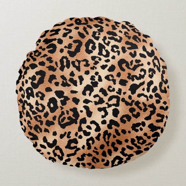 leopard skin. Stylish blouse design with leopard s Round Cushion (Front)