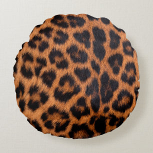 Leopard skin texture : Close-up leopard spot patte Round Cushion