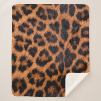 Leopard skin texture : Close-up leopard spot patte Sherpa Blanket