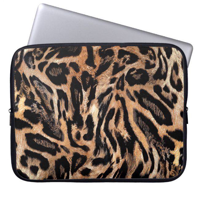 Leopard skin texture laptop sleeve (Front)